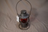 Dietce Lantern Stamped NY Central with Red Glow
