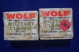 2 boxes of wolf military 7.62x39mm