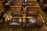 SET OF 4 SOLID WOOD ARM CHAIRS