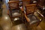 SET OF 3 SOLID WOOD ARM CHAIRS