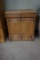 Oak Sewing Cabinet w/carved Lyre doors