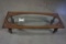 Ornate Oak Coffee Table w/beveled glass top