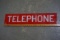 Glass Red Telephpone Sign
