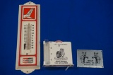Champion Spark Plug Thermometer, Bear Manufacturing Plate, Wards Riverside Tire Rain gauge