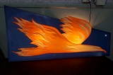 Light Up Plastic Sign of Orange Eagle