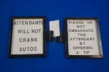 2-Metal/glass Filling Station Signs