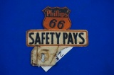 Phillips 66 Safety Pays License plate top