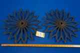 2-Cast Iron Sunflower Wheels