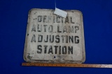Official Auto Lamp Adjusting Station Sign