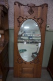 5.5' tall Ornate Oak Wall Mirror