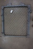 Chain Link Gate with 2-Afghan Dog Figurines on top