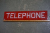Glass Red Telephpone Sign