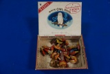 Box of original Red Goose Clickers & Tops