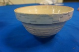 Stoneware Mixing Bowl, Greek Key design/blue, J.H. Bast & Son, Ramona, S.D.