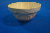 Stoneware Mixing Bowl, Greek Key design/blue, J.H. Bast & Son, Ramona, S.D.