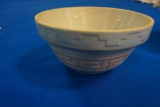 Stoneware Mixing Bowl, Greek Key design/blue, J.H. Bast & Son, Ramona, S.D.