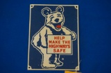 Help Make the Highway Safe porcelain sign