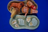 Old Quadruple Extract Perfume Box w/6-NOS Celluloid Toys inside!