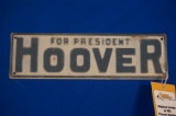 For President Hoover metal sign