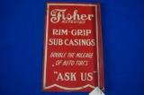 The Fisher Patented Rim-Grip Metal Sign