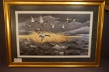 Framed Flying Ducks- Maynard Reece 1980