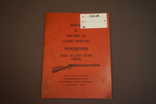 Winchester Sequence of Take-down & Assembly Operations for The Model 94 Lever Action Carbine