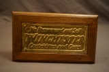 Brass Winchester Plaque Mounted in Walnut Wood