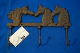 Reproduction 3 Horse Coat Hook