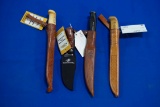 3- Rapala Fillet Knives & 1 Win Hunting Knife