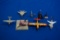 Box of 6 assorted airplanes, jets & copter