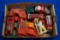 16 pc. Box w/3-Auburn & 7 other Rubber Fire Trucks, 4-Christmas items, 1-Tin Friction Fire Truck
