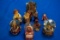 Box of assorted Snow Globes, Fire Station, Figurals