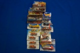 Box of 13 HotWheels w/3-Planet Micros, 3-Haulers, 1-Monster Jam 3 pack & others