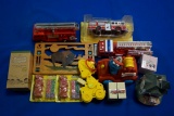 Assorted Toys w/Elmo, 3-Firetrucks, Hallmark Pedal Car & more