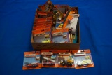 Box of 19 Matchbox Fire/Rescue Toys w/Copter, Megaton Fire Truck, Action Pack & Graffix Pack & other
