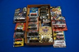 Box of 22 assorted Fire/Rescue Vehicles by Boley, Maisto, Road Champs & others