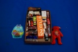 18+ Assorted Fire/Rescue Toys by Winross, Code 3, 2-glass Candy Containers & others
