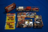 Box of assorted Fire/Rescue Vehicles w/Grass Rig, ATF Bomb Squad, Detroit Ambulance, Hero Patrols &