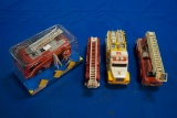 Box of 4 FunRise & other Fire Trucks