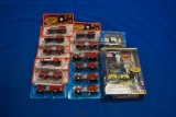 Assorted Box of 12 Fire/Rescue Trucks & Cars w/5-Ertl, & 7 Road Champs, 1-NYPD by Gearbox & 1-Space