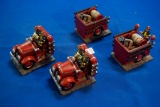 2 Pair of Fire Truck Bookends, parts missing