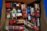 Box of 16 assorted, used Fire Engines by Ertl(2) & others