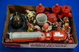 Box of assorted Firefighting & Firemen Figurals including Mickey, Ernie & others