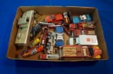 Box of Fire/Rescue including 1-larger First Gear, some Matchbox & others