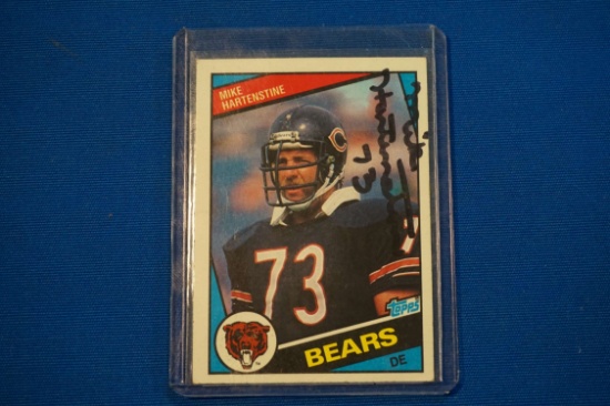 Mike Hartenstine Chicago Bears Autographed Card. Inscribed with "73" 1984 Topps # 225 EXC+