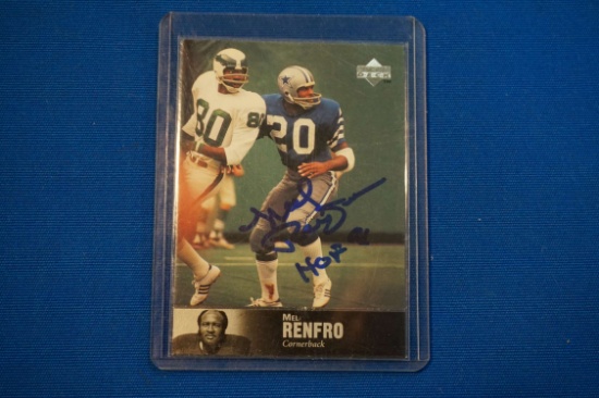 Mel Renfro (HOF) Dallas Cowboys Autographed Card. Inscribed "HOF" 1997 Upper Deck # 56 . EXC+