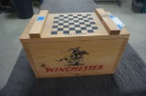 Winchester dove tailed Shell Box w/checkerboard top