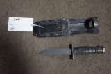 Unmarked Military style Knife w/sheath & hone