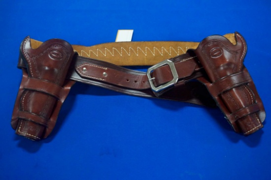 2 Gun Holster, hand tooled