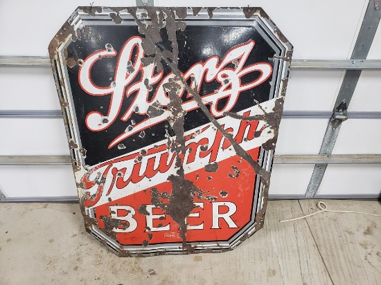 Storz Triumph Beer 3'6"x4' Single Sided Metal Sign